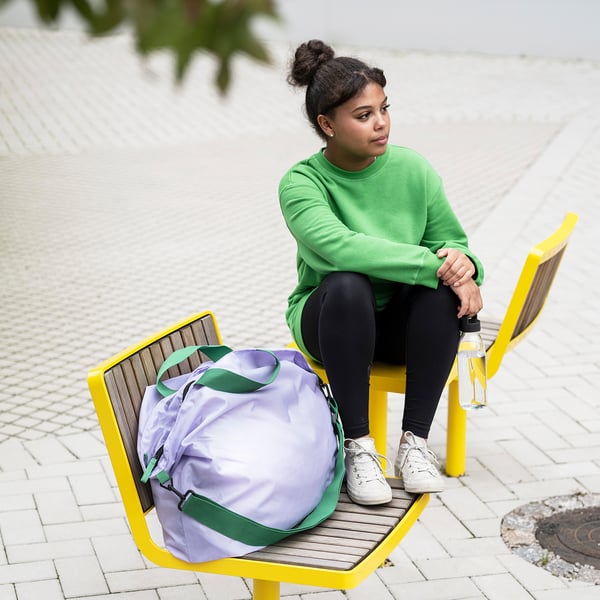 RÄCKLA Sac pliable, mauve/vert, 75x45 cm/55 l