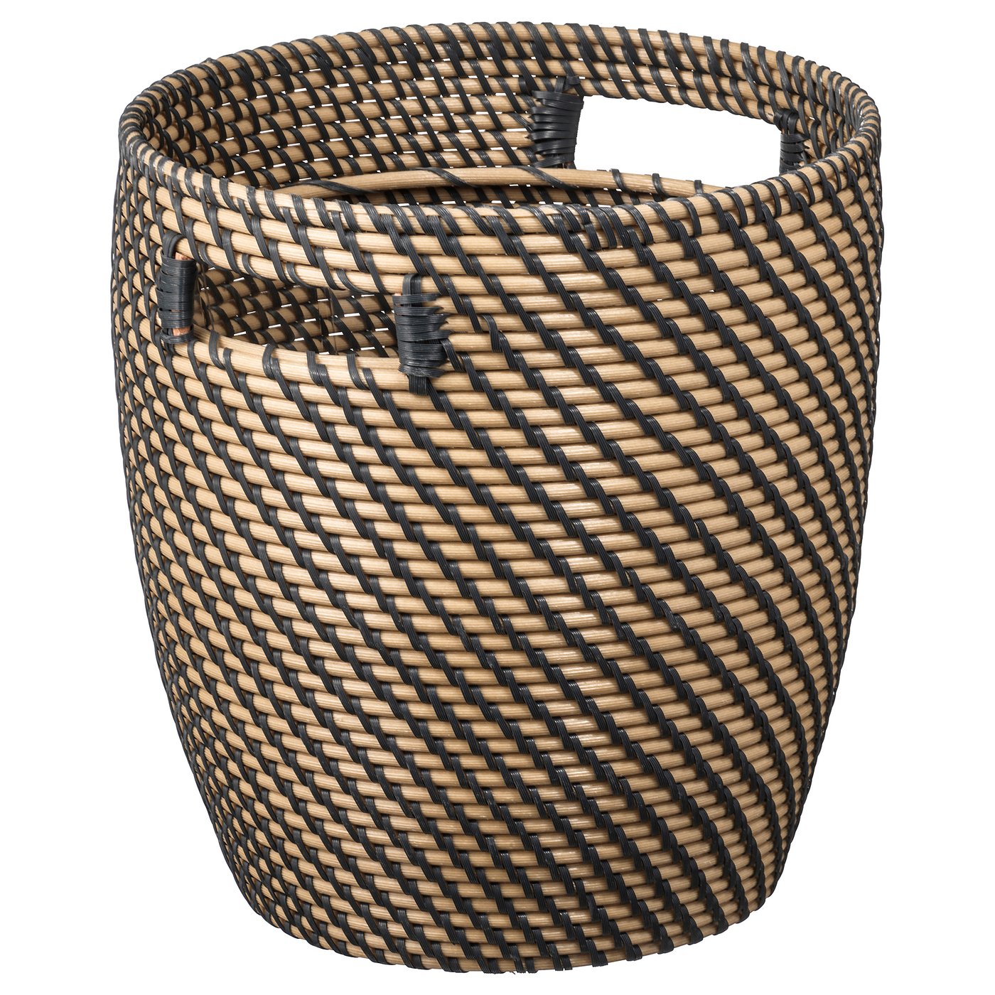 RÅGKORN Cache-pot, intérieur/extérieur gris foncé/beige, 24 cm