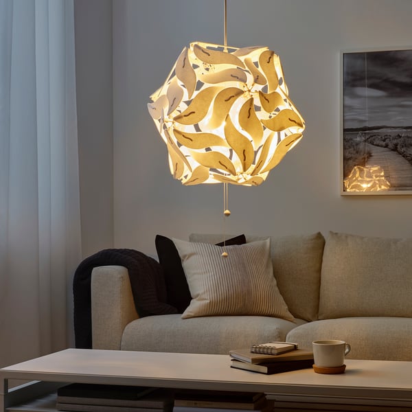 RAMSELE Suspension, fleur/blanc, 43 cm