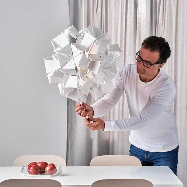 RAMSELE Suspension, géométrique/blanc, 43 cm