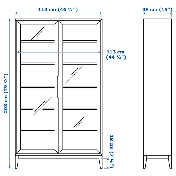 REGISSÖR Vitrine, blanc, 118x203 cm