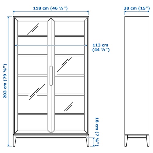 REGISSÖR Vitrine, blanc, 118x203 cm