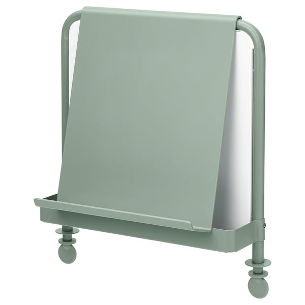 RELATERA Tablette + tableau blanc, lot de 2, gris-vert clair