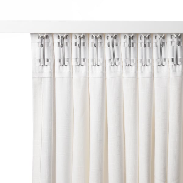 RITVA Rideaux+embrasses, 2 pcs, blanc/ruflette, 145x300 cm