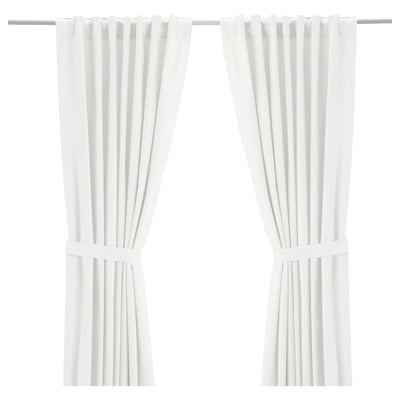 RITVA Rideaux+embrasses, 2 pcs, blanc/ruflette, 145x300 cm