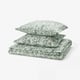 RODGERSIA Housse de couette et 2 taies, vert/blanc, 240x220/50x60 cm