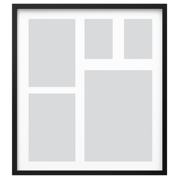 RÖDALM Cadre pour 5 images, noir, 64x71 cm