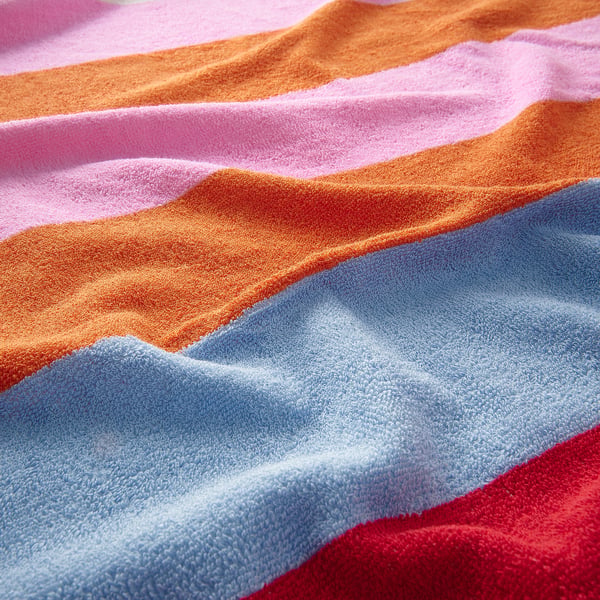 ROSENOXALIS Serviette de plage, multicolore/rayé, 100x180 cm