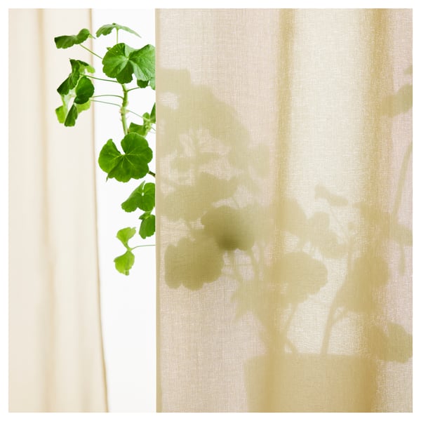 ROSENROBINIA Voilage, 2 pièces, beige/ruflette, 145x300 cm