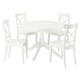 ROSENTORP / ROSENTORP Table et 4 chaises, blanc/blanc, 110/155 cm