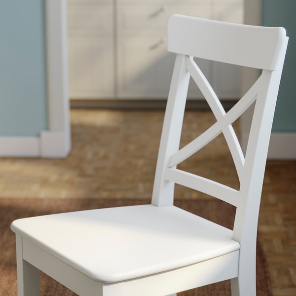 ROSENTORP / ROSENTORP Table et 4 chaises, blanc/blanc, 110/155 cm