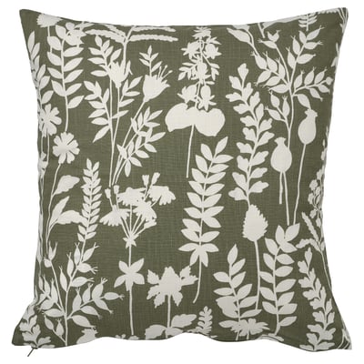 ROTVECKLARE Housse de coussin, gris vert/blanc, 50x50 cm