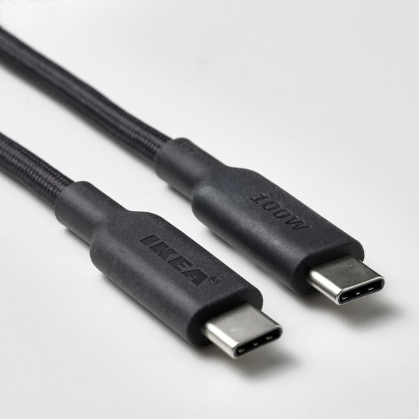 RUNDHULT USB-C vers USB-C, gris foncé, 1.5 m/100 W