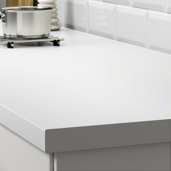 SÄLJAN Plan de travail, blanc/stratifié, 246x3.8 cm