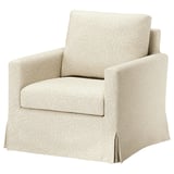 SALTSJÖBADEN Housse fauteuil à bascule/pivotant, Vittangi beige clair/blanc