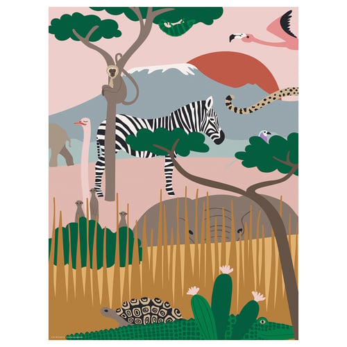 SANDLÖPARE Poster, caché dans la savane, 30x40 cm
