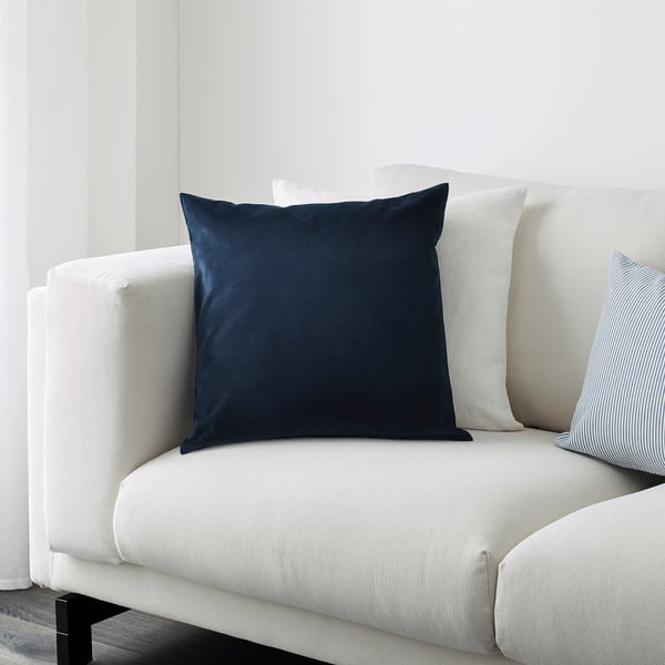 SANELA Housse de coussin, bleu foncé, 50x50 cm