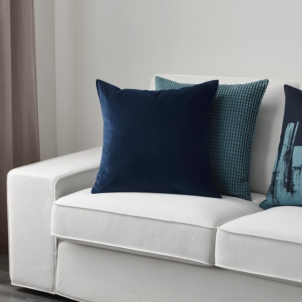 SANELA Housse de coussin, bleu foncé, 50x50 cm