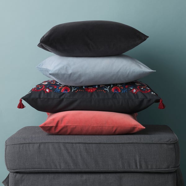 SANELA Housse de coussin, gris foncé, 50x50 cm