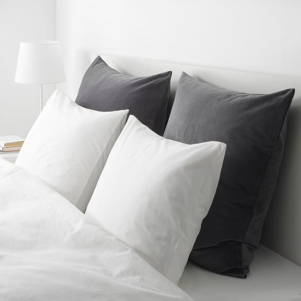 SANELA Housse de coussin, gris foncé, 65x65 cm