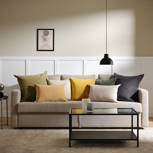 SANELA Housse de coussin, jaune-beige, 40x58 cm