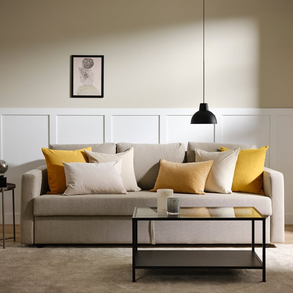 SANELA Housse de coussin, jaune-beige, 40x58 cm