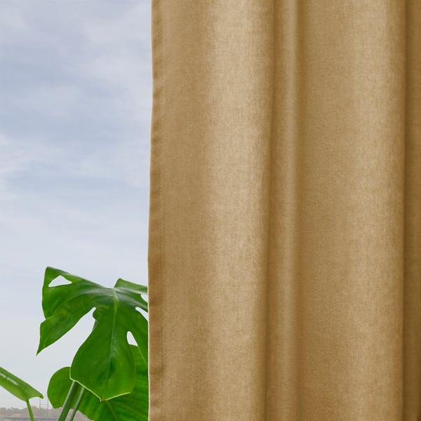 SANELA Rideaux, 2 pièces, beige-jaune/ruflette, 140x300 cm