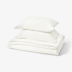 SCHERSMIN Housse de couette et 2 taies, blanc, 240x220/50x60 cm