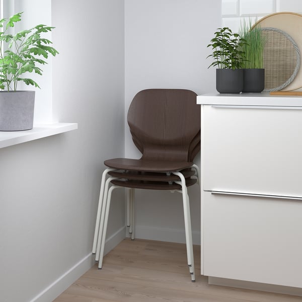 SIGTRYGG Chaise, brun foncé/Sefast blanc
