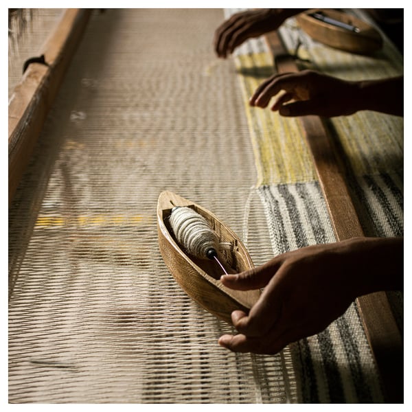 SJÖTÅTEL Tapis tissé à plat, gris-jaune, 200x300 cm