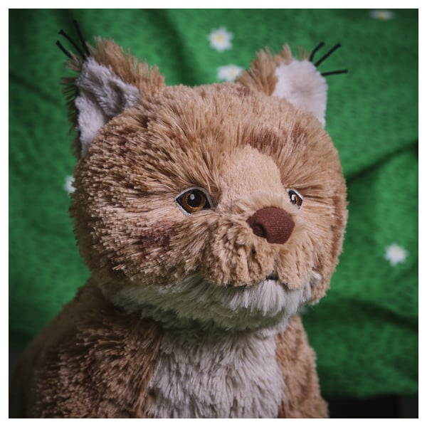 SKOGSDUVA Peluche, lynx/orange brun, 63 cm