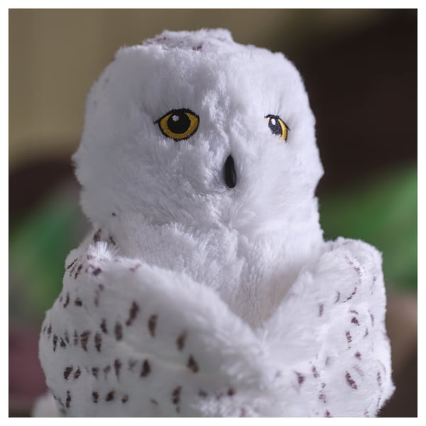 SKOGSDUVA Peluche, marionnette à main/chouette blanc, 25 cm