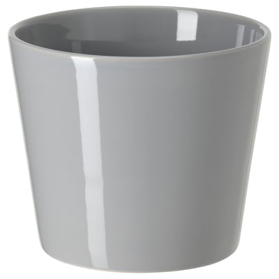 SKOGSVINBÄR Cache-pot, intérieur/extérieur gris, 12 cm