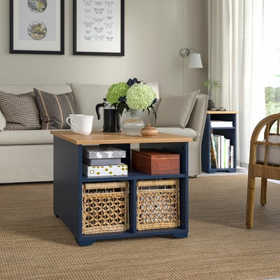 SKRUVBY Table basse, bleu noir, 60x60 cm