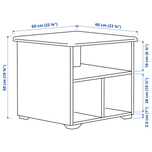 SKRUVBY Table basse, bleu noir, 60x60 cm