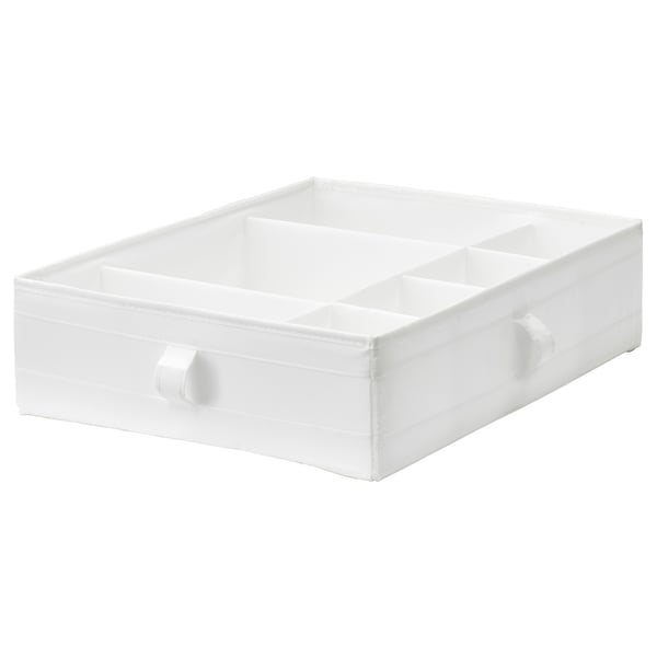 SKUBB Boîte à compartiments, blanc, 44x34x11 cm