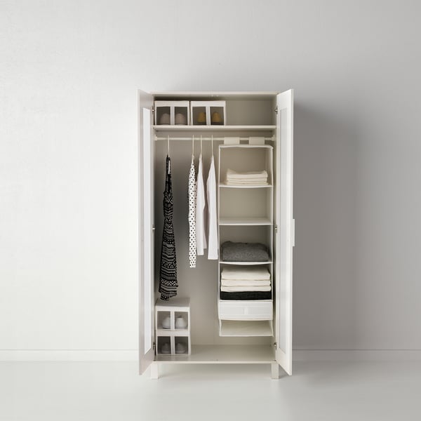 SKUBB Rangement à 6 compartiments, blanc, 35x45x125 cm