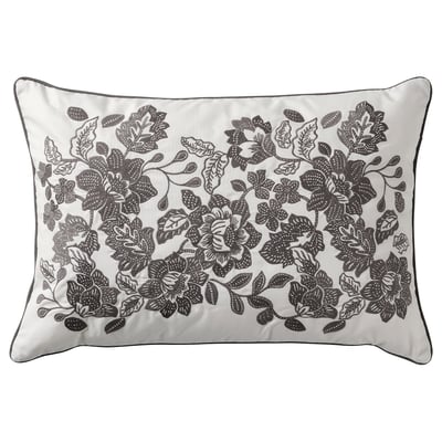 SKUGGNÄVA Coussin, blanc/gris, 40x58 cm