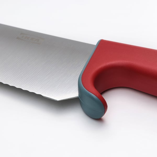 SMÅBIT Lot de 2 couteaux, turquoise clair/rouge vif