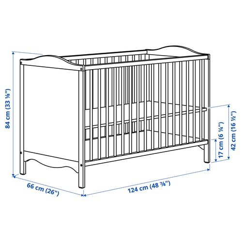 SMÅGÖRA Meuble chambre bébé, lot de 2, blanc, 60x120 cm