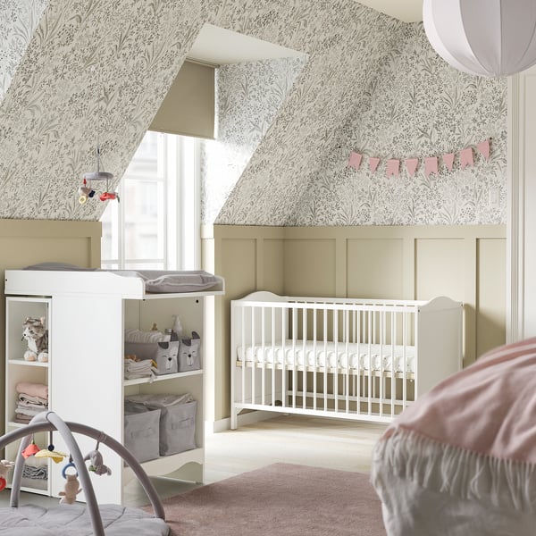 SMÅGÖRA Meuble chambre bébé, lot de 2, blanc, 60x120 cm