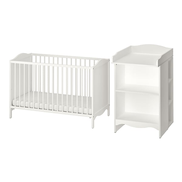 SMÅGÖRA Meuble chambre bébé, lot de 2, blanc, 60x120 cm