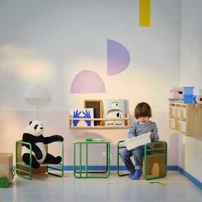 SMÅSKRAKE Chaise/table enfant multifonction, vert