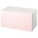 SMÅSTAD Banc avec rangement jouets, blanc/rose pâle, 90x52x48 cm