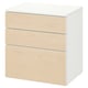 SMÅSTAD / PLATSA Commode 3 tiroirs, blanc/bouleau, 60x42x63 cm