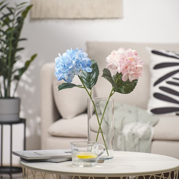 SMYCKA Fleur artificielle, intérieur/extérieur/Hydrangea rose clair, 45 cm
