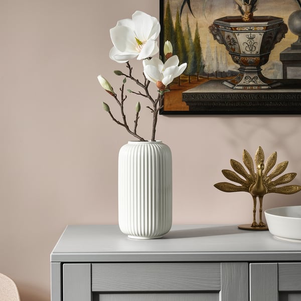 SMYCKA Fleur artificielle, intérieur/extérieur/magnolia blanc, 61 cm