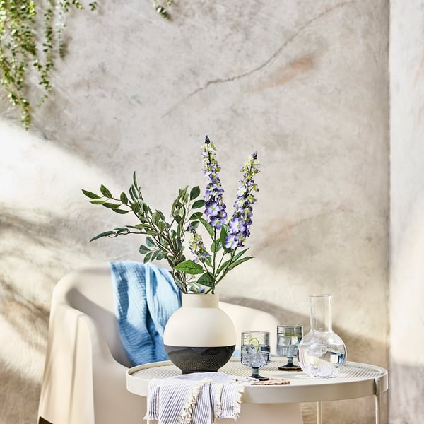 SMYCKA Fleur artificielle, intérieur/extérieur molène/bleu, 79 cm