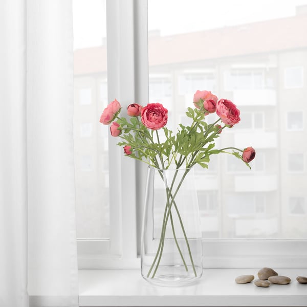 SMYCKA Fleur artificielle, renoncule/rose foncé, 52 cm