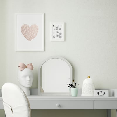 SMYGA Miroir mural/pour bureau, gris clair
